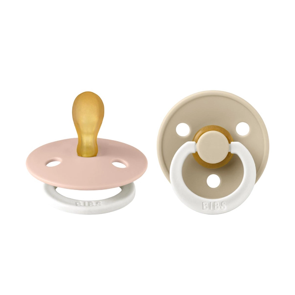 BIBS Colour simetrisks knupītis 0-6 m, 2 gab., Blush Glow / Vanilla Glow