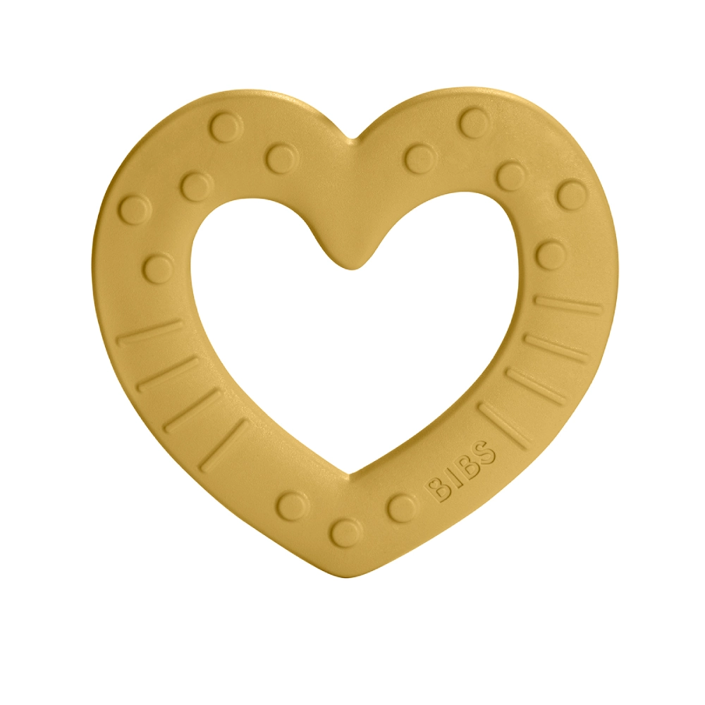 BIBS Baby Bitie zobu šķilšanās rotaļlieta, Heart, mustard