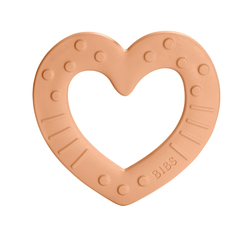 BIBS Baby Bitie zobu šķilšanās rotaļlieta, Heart, peach BIBS Baby Bitie zobu šķilšanās rotaļlieta, Heart, peach