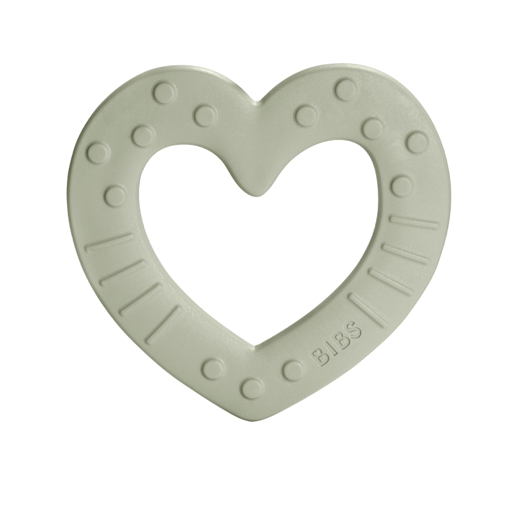 BIBS Baby Bitie zobu šķilšanās rotaļlieta, Heart, sage BIBS Baby Bitie zobu šķilšanās rotaļlieta, Heart, sage