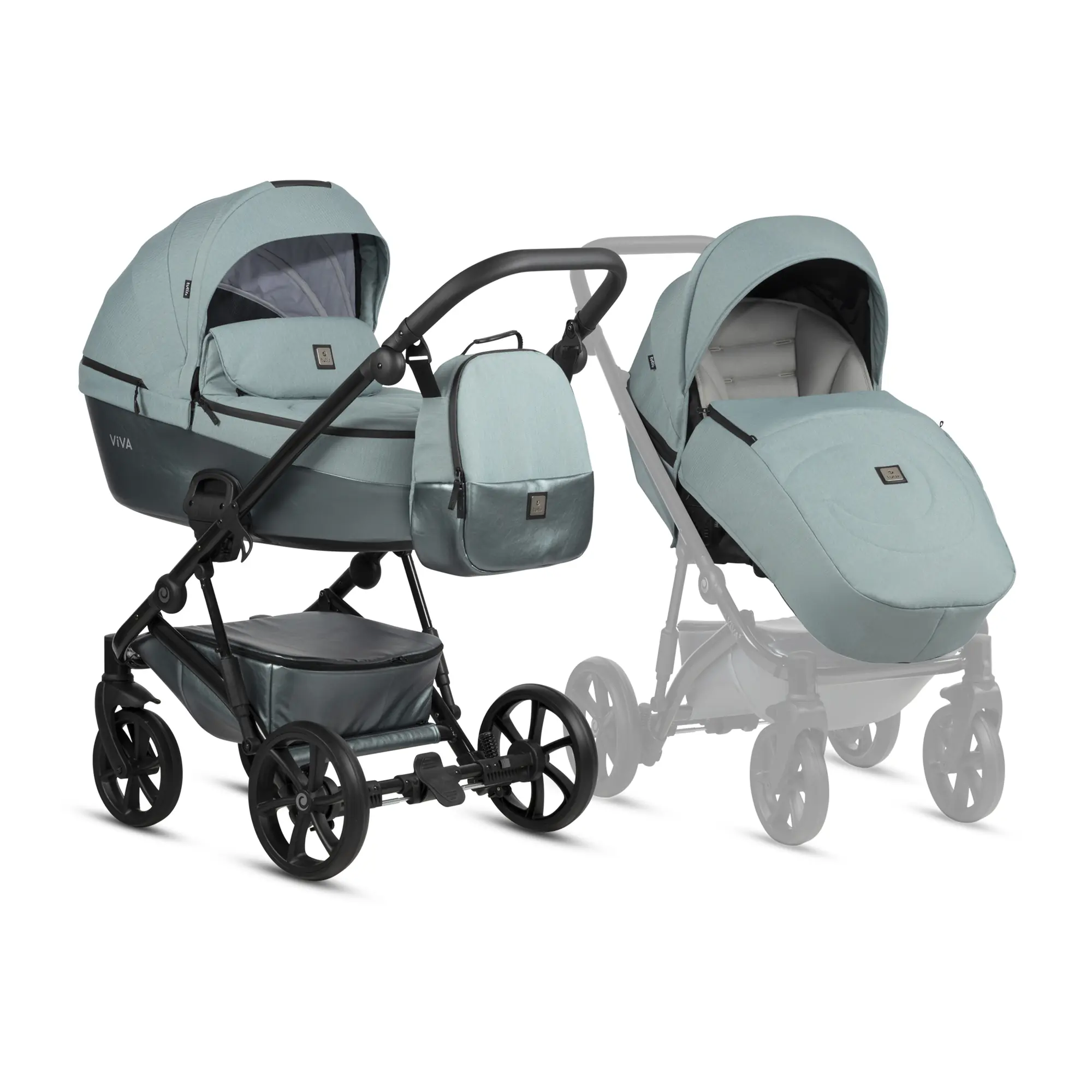 Bērnu rati 2in1 Viva 5 Plus 063 Turquoise Bērnu rati 2in1 Viva 5 Plus 063 Turquoise
