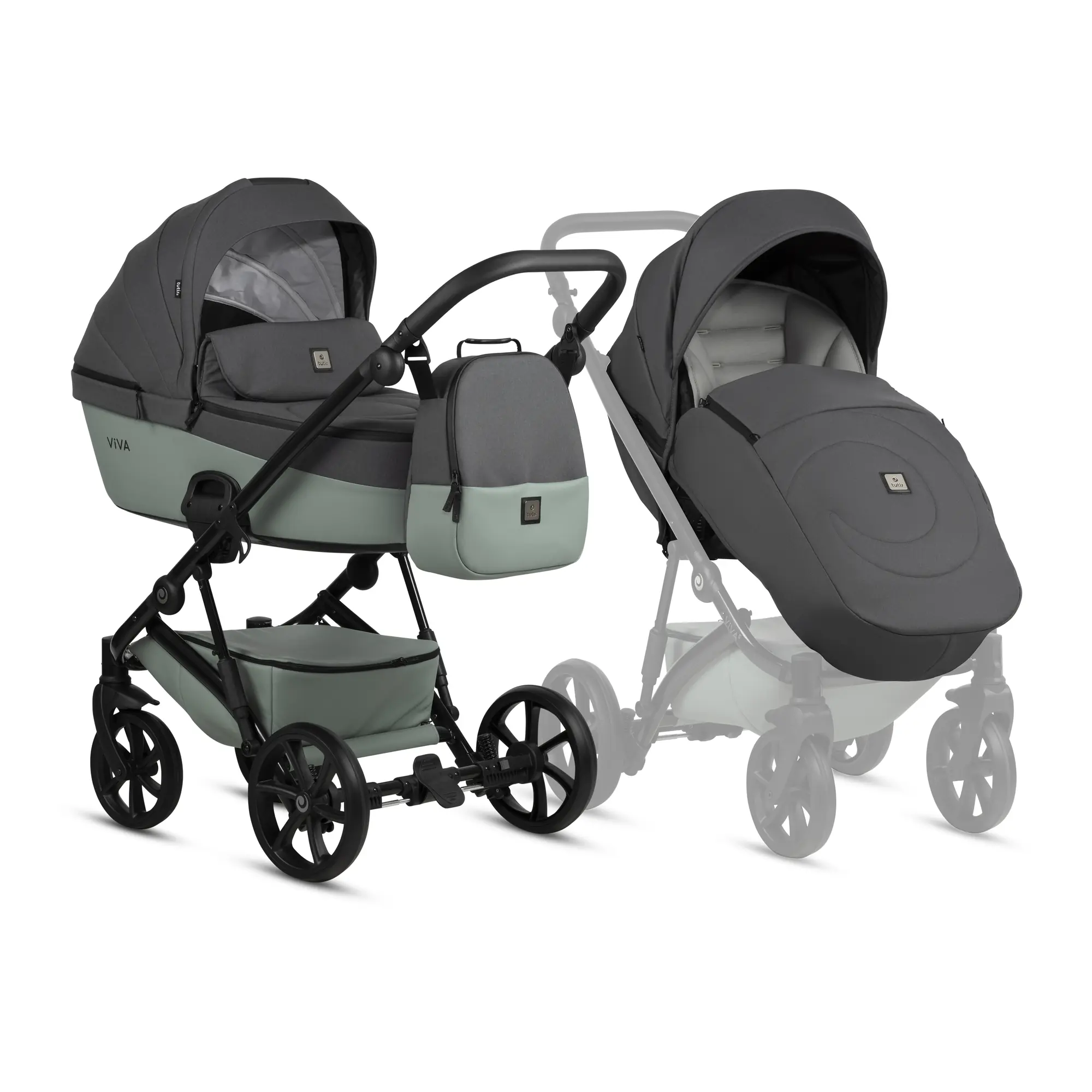 Bērnu rati 2in1 Viva 5 Plus 039 Sage