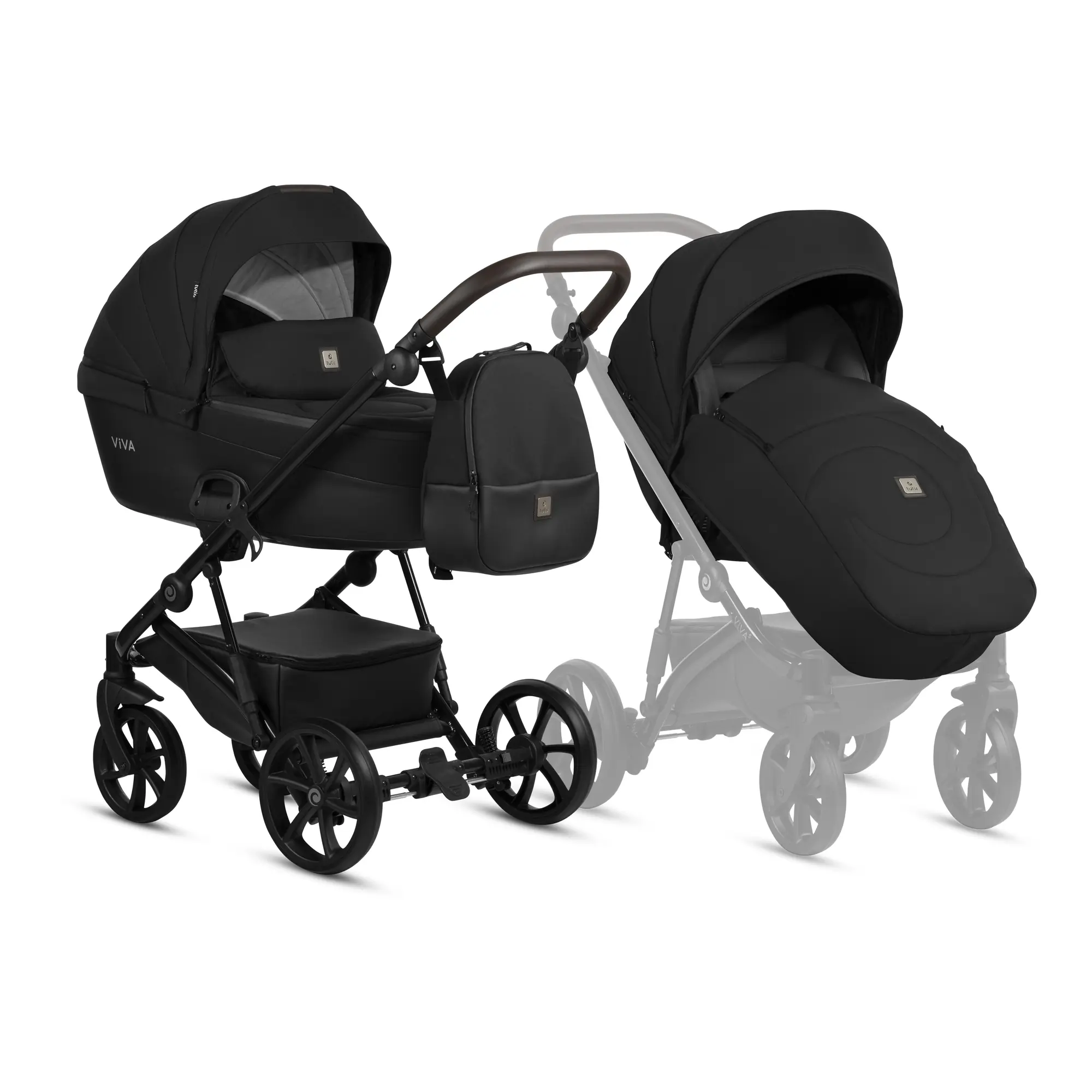 Bērnu rati 2in1 Viva 5 Plus 070 Caviar