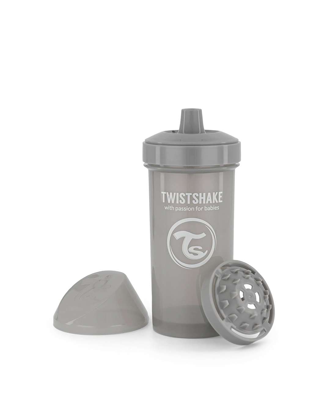 Twistshake bērnu ūdens pudele 360ml 12M+ Pastel Grey