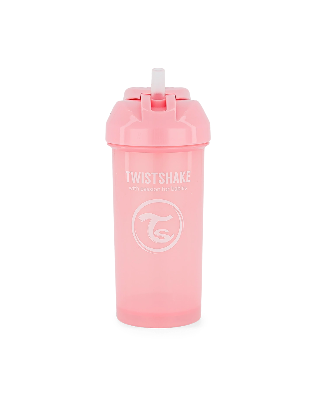 Twistshake pudele ar salmiņu 360ml 6M+ Pastel Pink