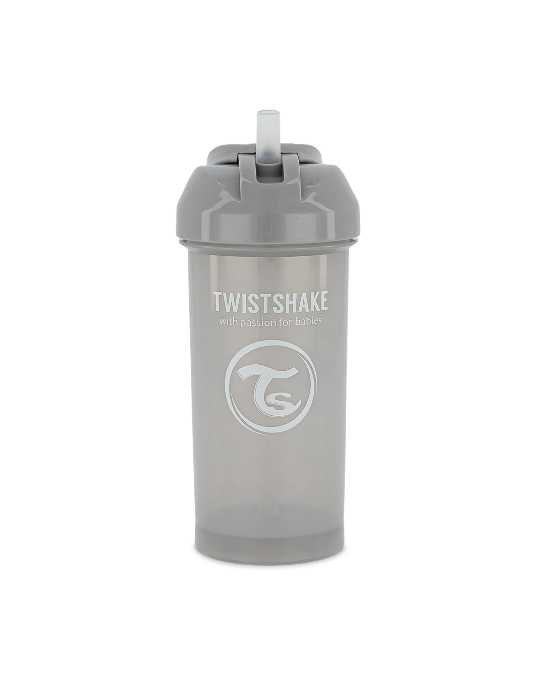 Twistshake pudele ar salmiņu 360ml 6M+ Pastel Grey