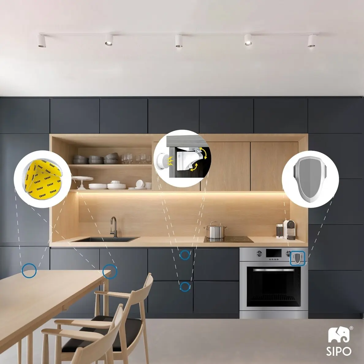 Magnētiskā drošības slēdzene, 4 gab., SBS-M4 SIPO