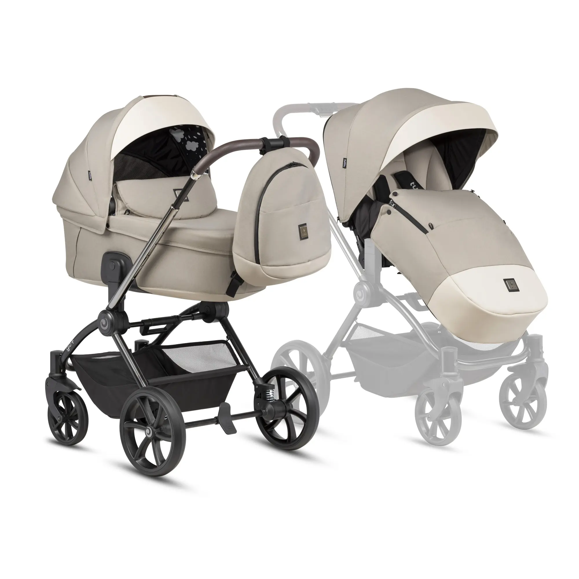 Bērnu rati 2in1 Gio Plus, Beige 180 Bērnu rati 2in1 Gio Plus, Beige 180