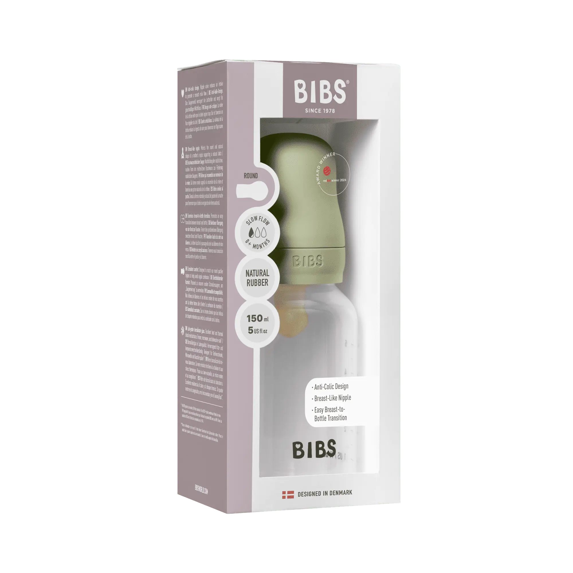 BIBS bērnu pudelīte 150 ml, Sage