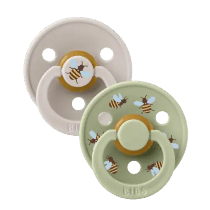 BIBS Studio apaļais knupītis 6-18 M, 2 gab., Bumblebee Mushroom Mix