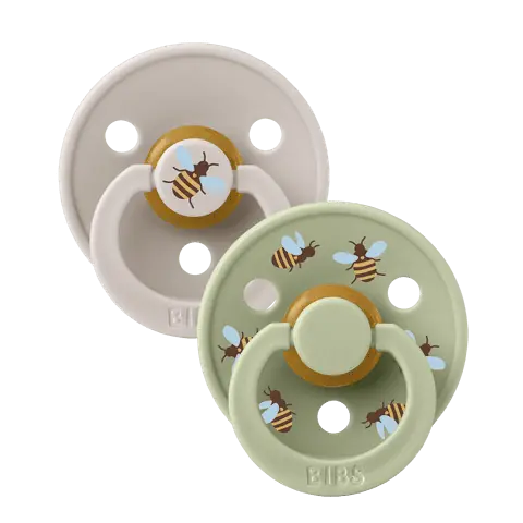 BIBS Studio apaļais knupītis 0-6 M, 2 gab., Bumblebee Mushroom Mix - Image 1