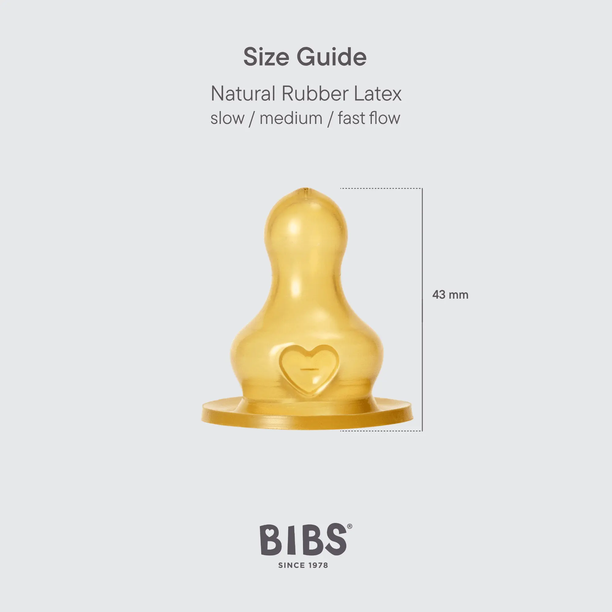 BIBS pudelītes knupītis Latex, 4 m+, ātra plūsma