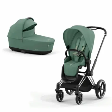 Cybex Priam V4 ratu komplekts 2in1 Leaf Green, Chrome Black rāmis