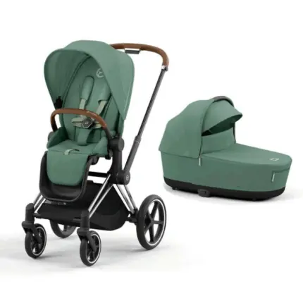 Cybex Priam V4 ratu komplekts 2in1 Leaf Green, Chrome Brown rāmis