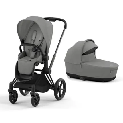 Cybex Priam V4 ratu komplekts 2in1 Mirage Grey, Matt black rāmis