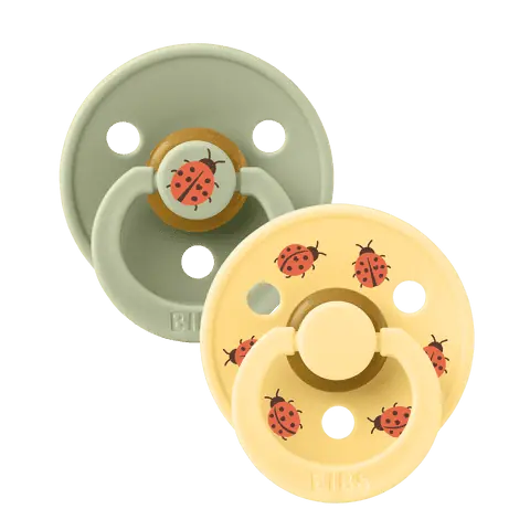 BIBS Studio apaļais knupītis 0-6 M, 2 gab., Ladybug Sage Mix - Image 1