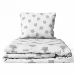 Gultas veļas komplekts 2 daļas, Ankras Grey stars white