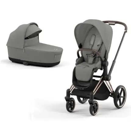 Cybex Priam V4 ratu komplekts 2in1 Mirage Grey, Rose gold rāmis
