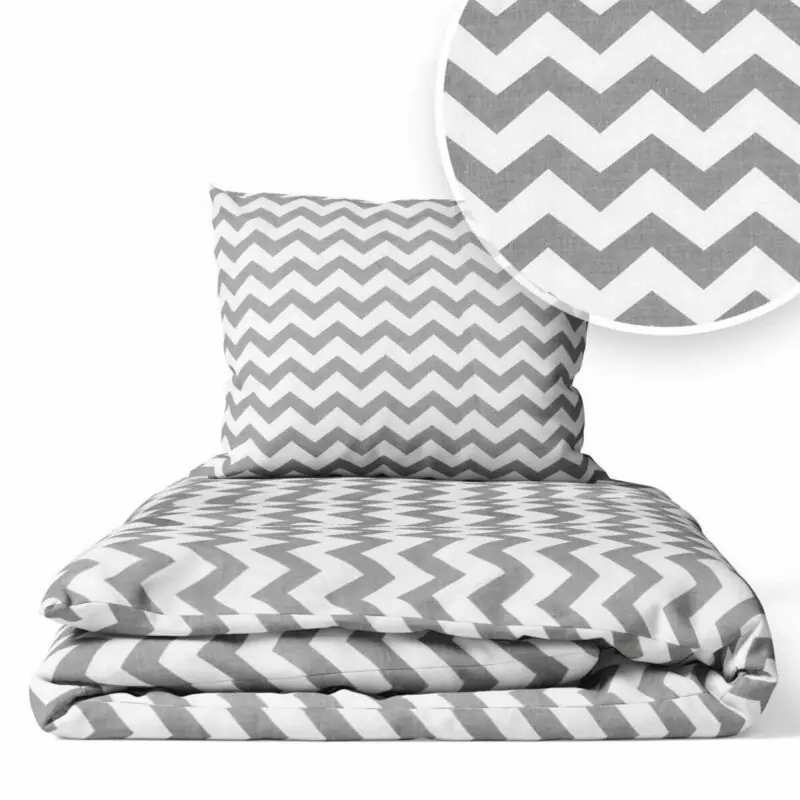 Gultas veļas komplekts 2 daļas, Ankras Grey zigzags