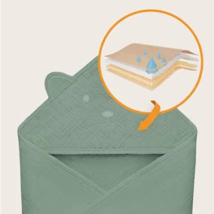 Muslīna dvielis ar kapuci, Lionelo green forest