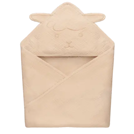 Muslīna dvielis ar kapuci, Lionelo beige cappuccino