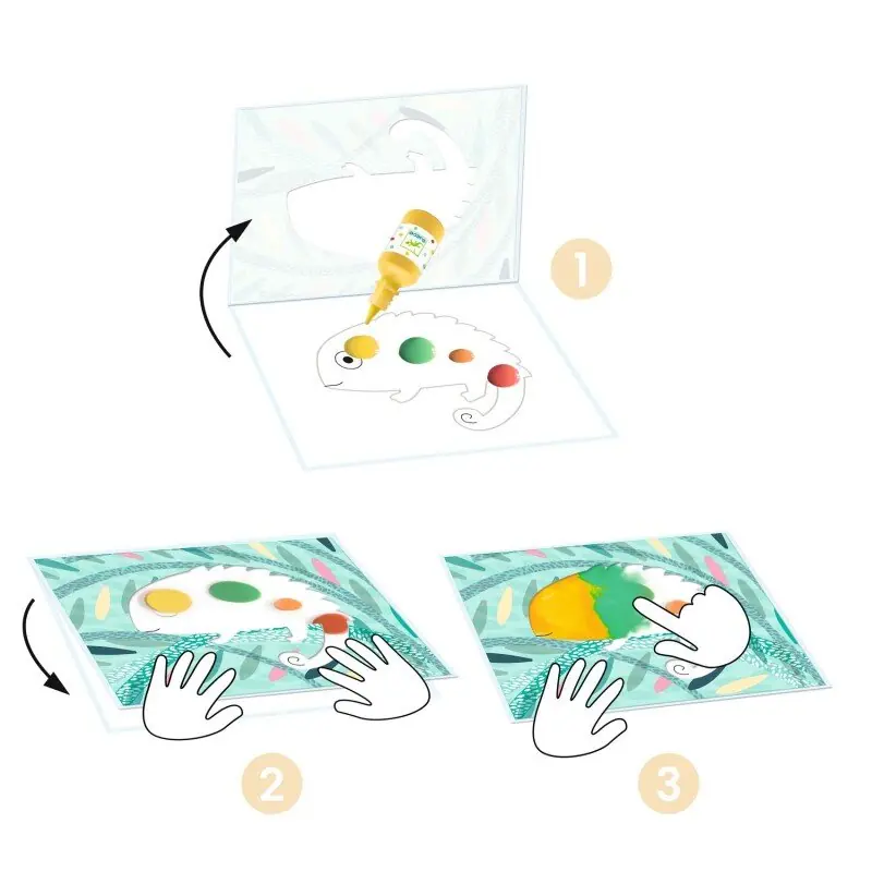 Djeco Krāsošana ar pirkstiņkrāsām - Krāsainās radības 2