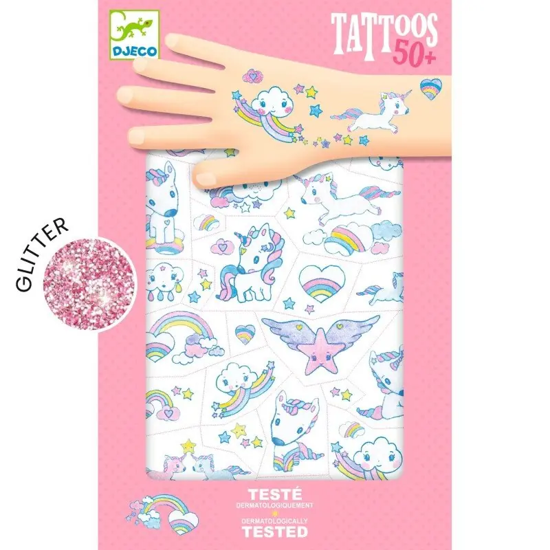 tetovejumi-vienradzi-50-tetovejumu-kopskats Djeco Tetovējumi bērniem - Vienradži kopskats