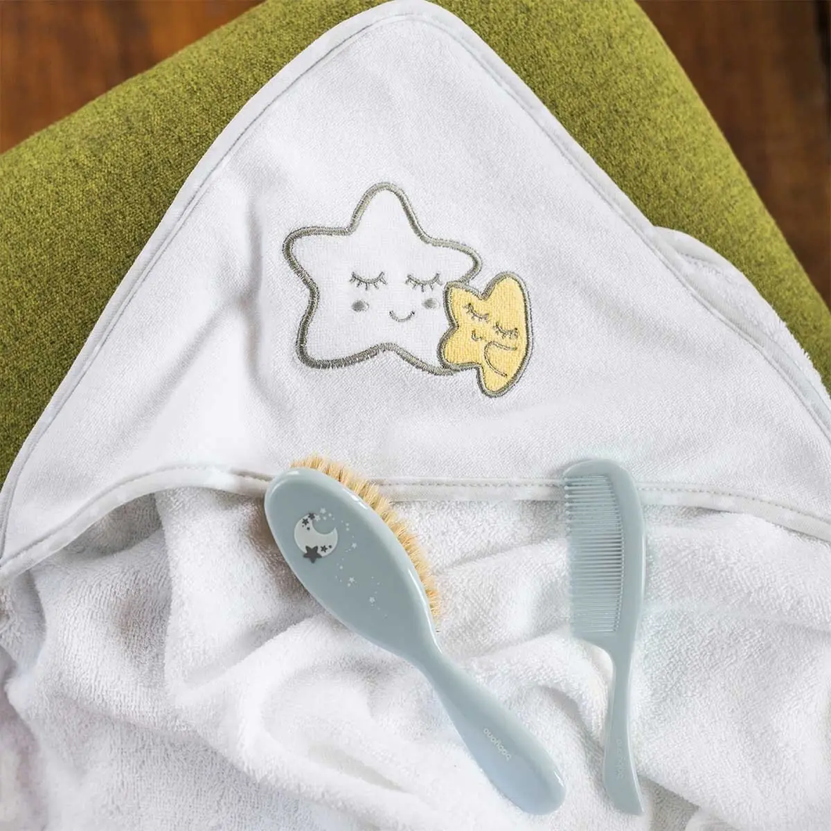 Babyono matu suka un ķemme, dabīgi mīksti sari, zila 567/04