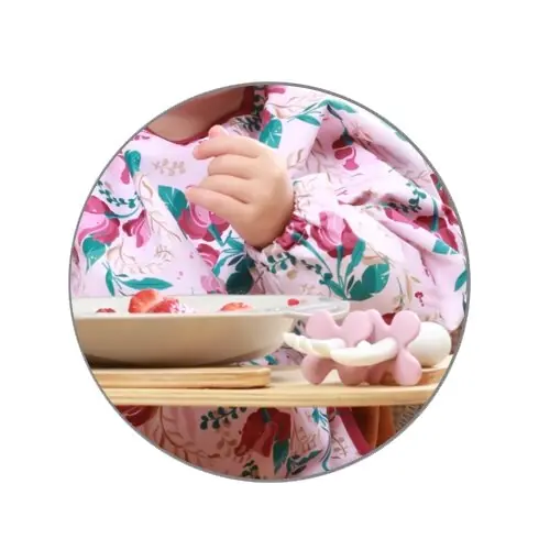 BabyOno priekšautiņš ar piedurknēm, ziedi, 1476/01