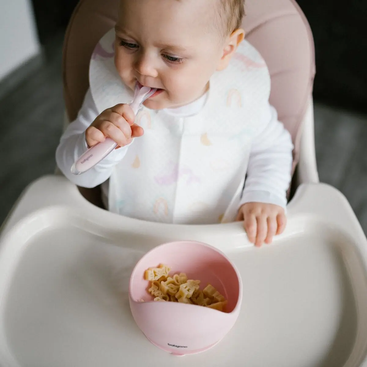 Babyono silikona piesūcekņa bļoda rozā 1481/02
