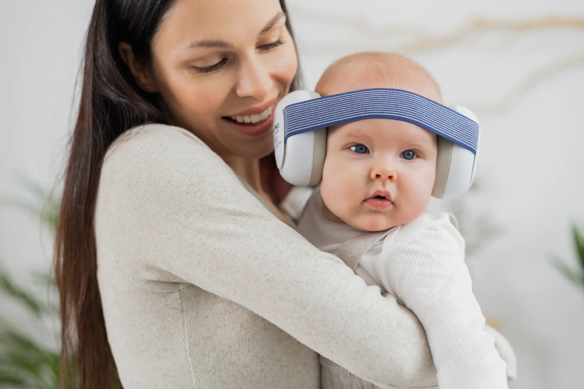 HASPRO baby austiņas rozā zilas BE05B