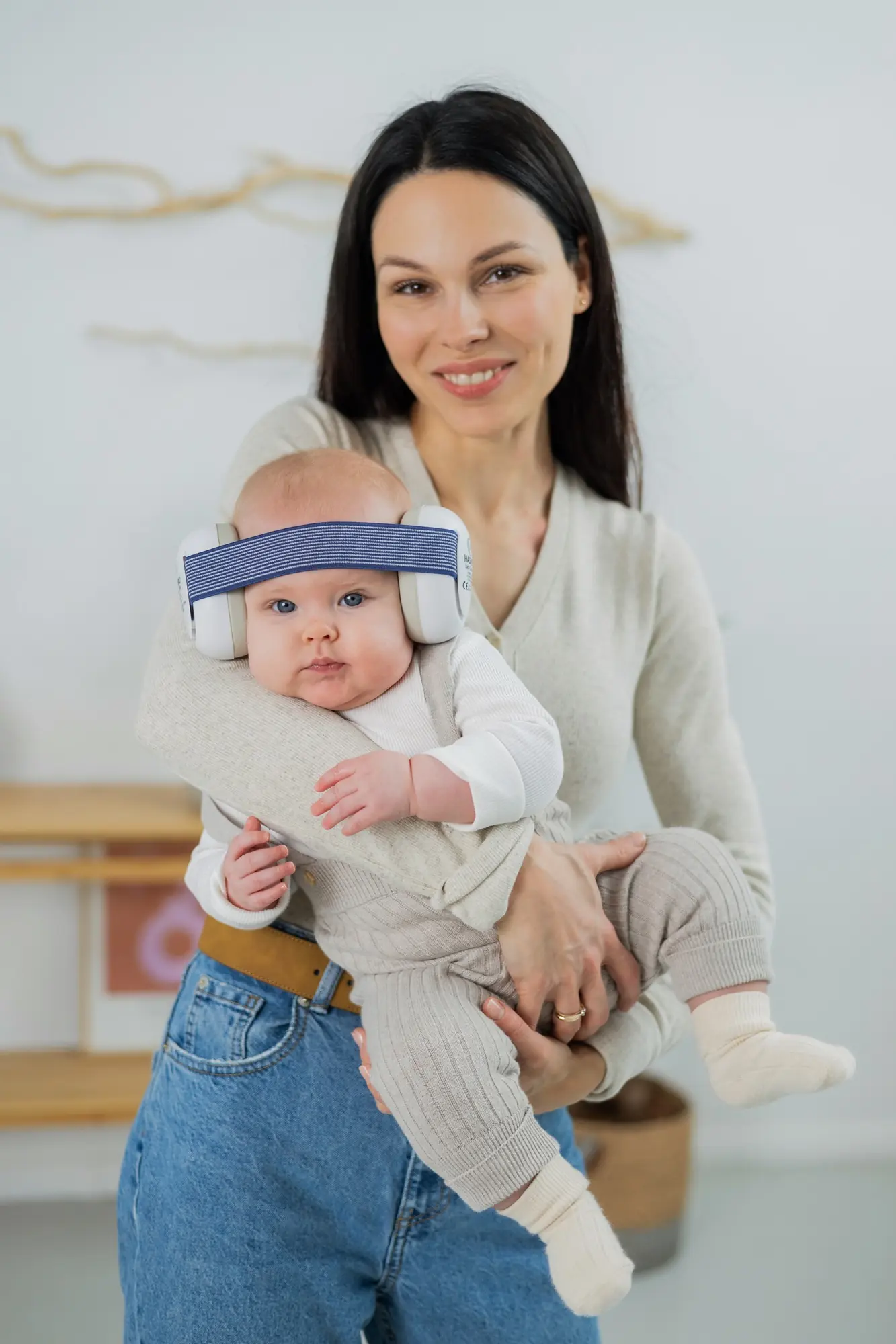 HASPRO baby austiņas rozā zilas BE05B